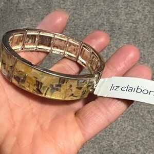 LIZ CLAIBORNE MULTICOLORED MOSAIC INLAID STRETCH BRACELET-NWT